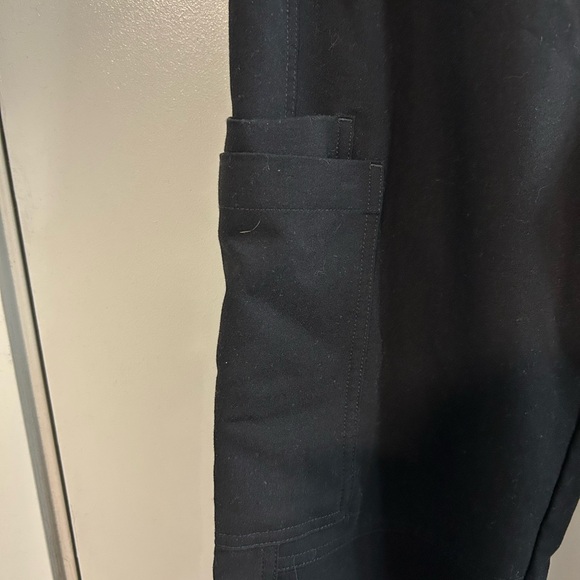 Figs Black Cargo Scrub Pants with White Drawstring - Picture 3 of 7